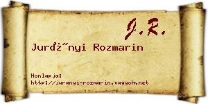 Jurányi Rozmarin névjegykártya